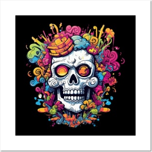 Skull art never looked so vibrant and alive Posters and Art